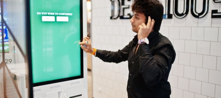 Digital signage in the fast food restaurant.