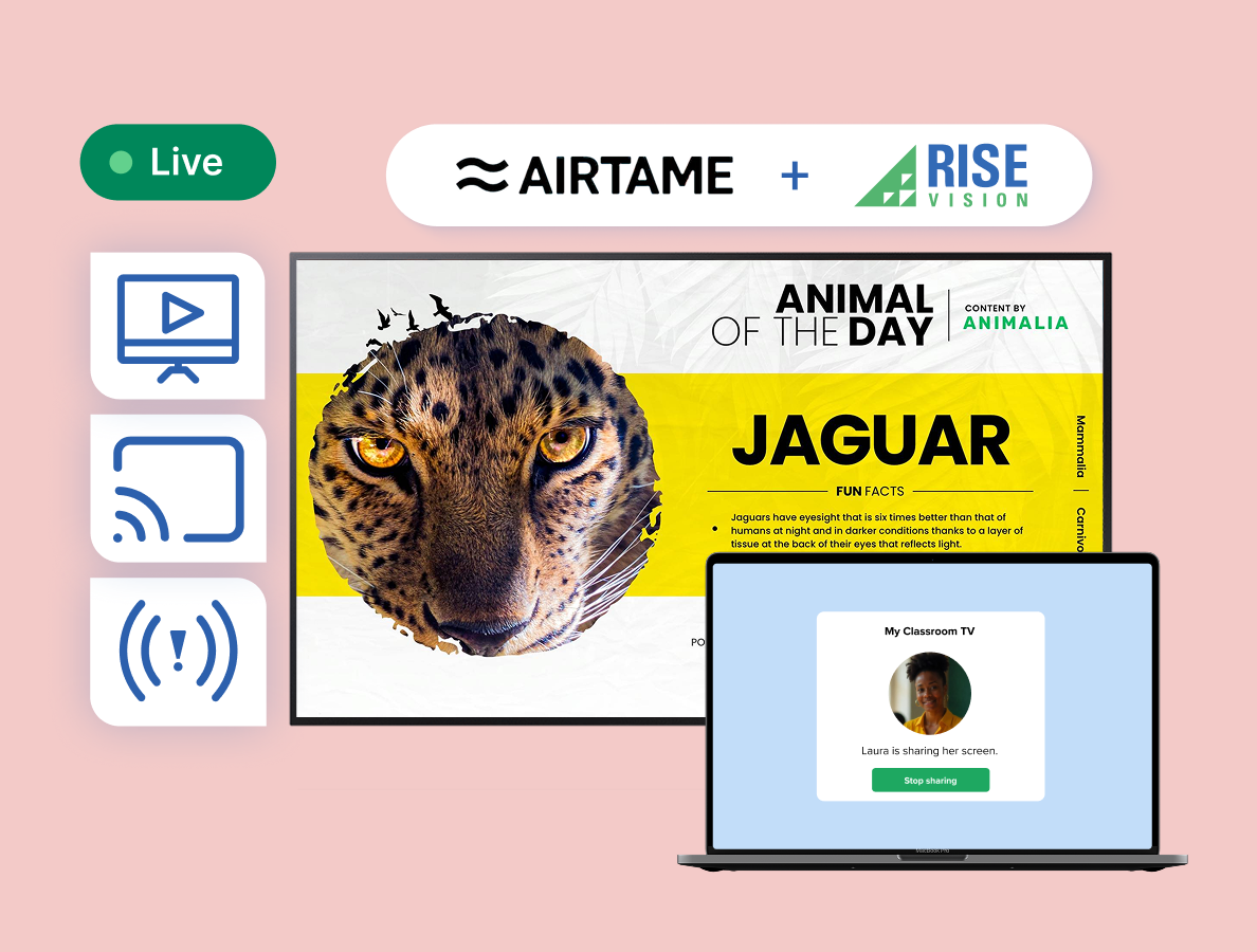 Airtame and Rise Vision_combined digital signage and screen sharing solution