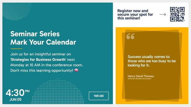 Announcements & Daily Motivational Quote template