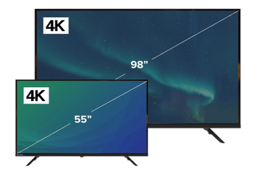 Avocor all-in-one displays showing different size options