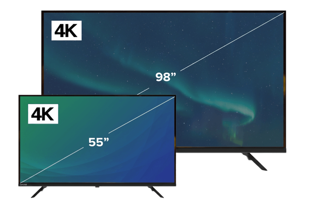 Avocor all-in-one displays showing different size options