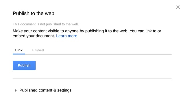 Publish Google Doc to Web Live - Rise Vision