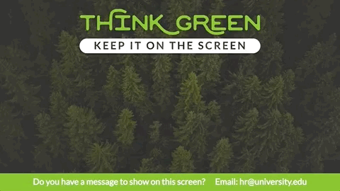 example of Think Green digital signage template