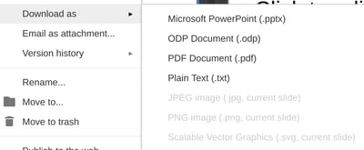 Export your Google Slides presentation