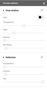 Formatting options for Google Slides