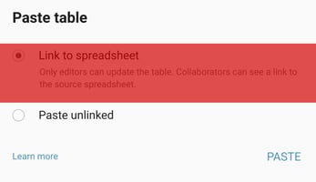 Linking to a Google Sheet in Google Slides