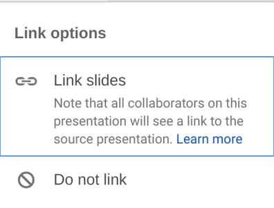 Linking slides in Google Slides to stay up-to-date