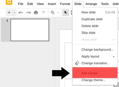 Editing a Master Slide in Google Slides