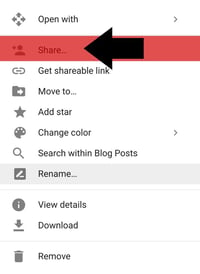 Sharing a folder in Google Slides