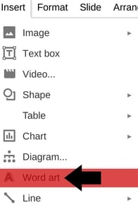 Formatting Word art in Google Slides