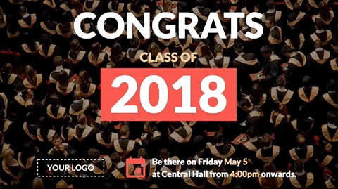 Congrats to the Grads of 2018 Animated Digital Signage