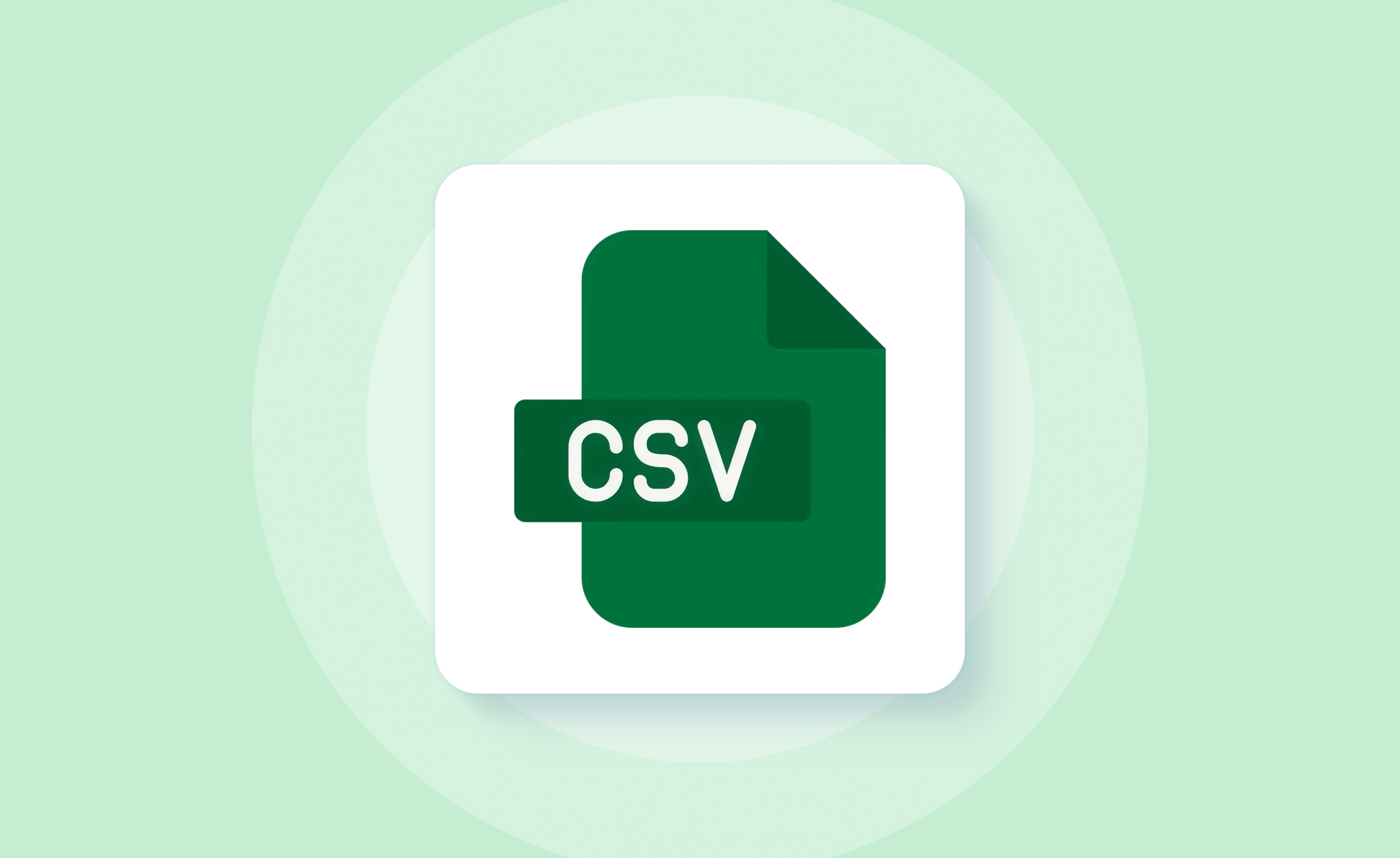 CSV icon on a green background