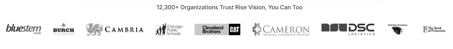 logo of customers who trust rise vision including cameron, cambria, bluestem