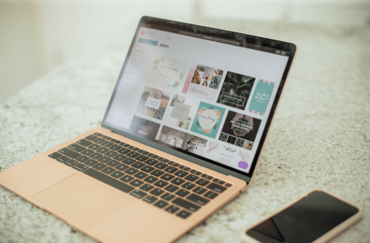 Canva interface shown on Macbook.