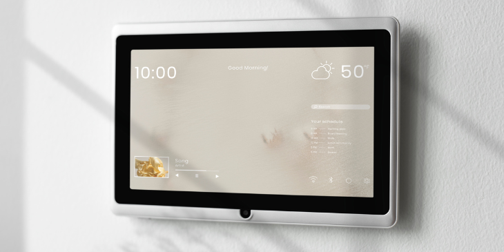 Tablet hanging by the wall
