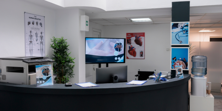 Digital Information Screen diplayed in Waiting Room