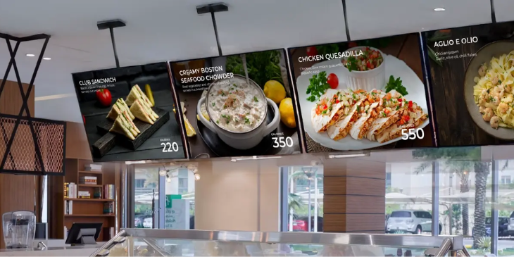 Digital Menu boards in restaurants
