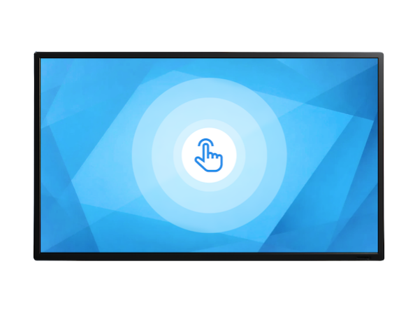 Elo 4k Touch Displays with interactive hand icon