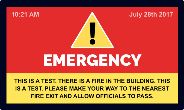 Emergency Alerts Digital Signage.