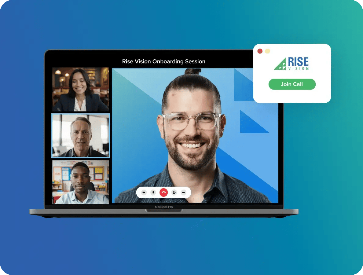 Rise Vision offers enterprise onboarding services