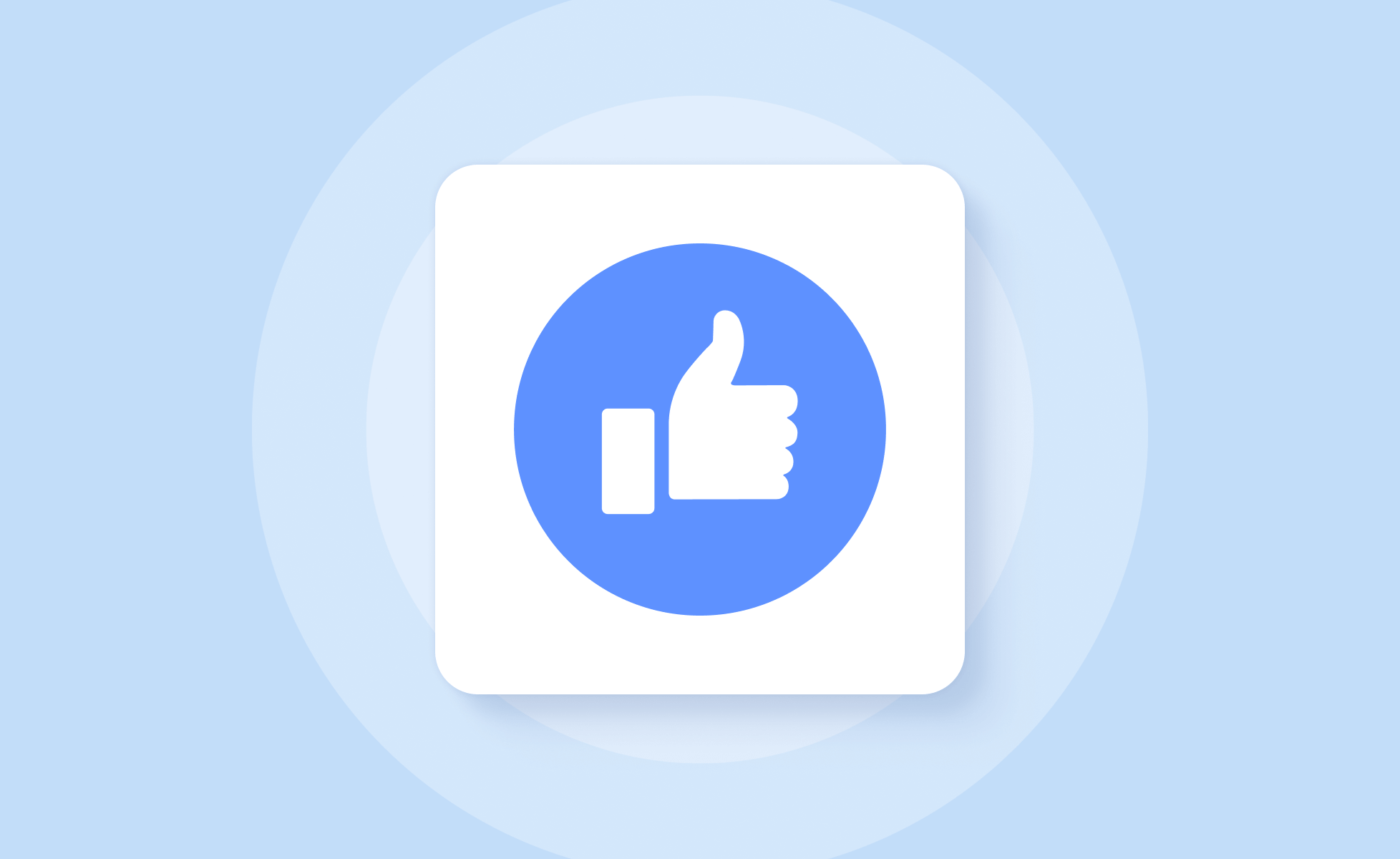 Facebook thumb icon on a blue background
