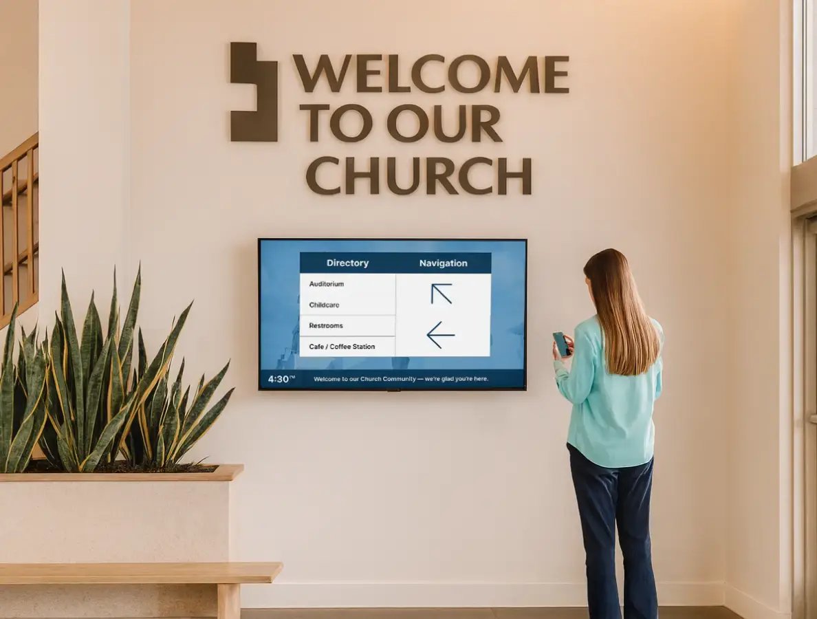 Church directory on a digital display