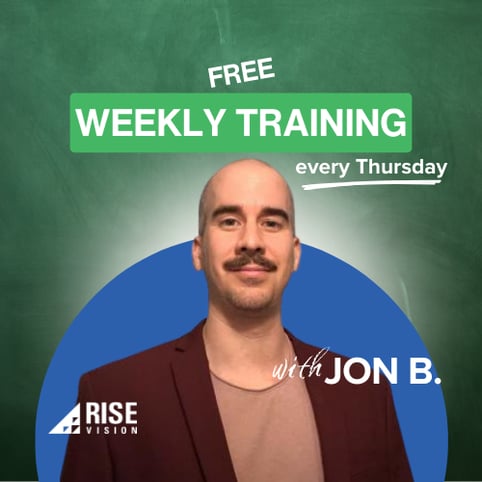 Free weekly training with Jon B.
