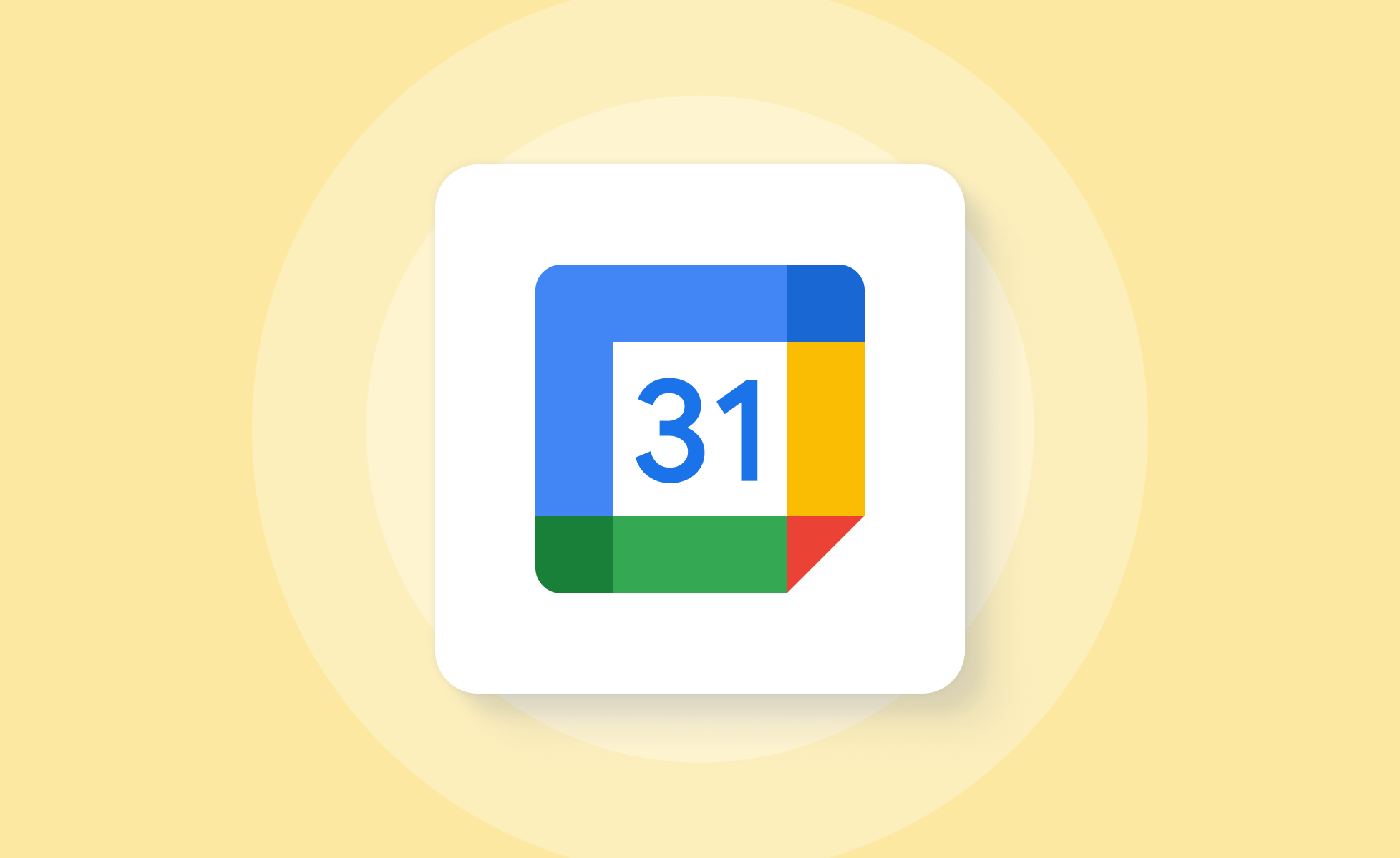 Google Calendar icon on yellow background