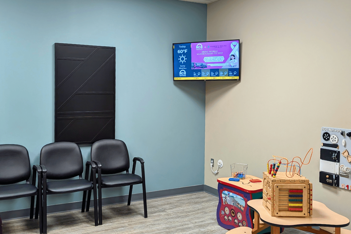 HCC Network waiting room digital signage