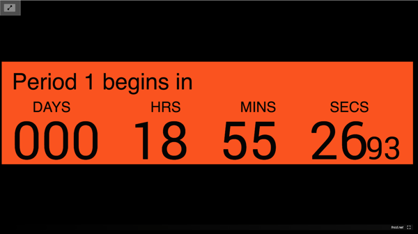 Digital signage template for an HTML countdown clock