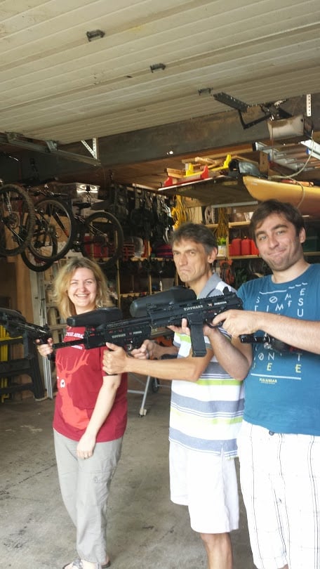 Donna, Oleg, and Alex Spread Some Paintball Love Donna, Oleg, and Alex Spread Some Paintball Love