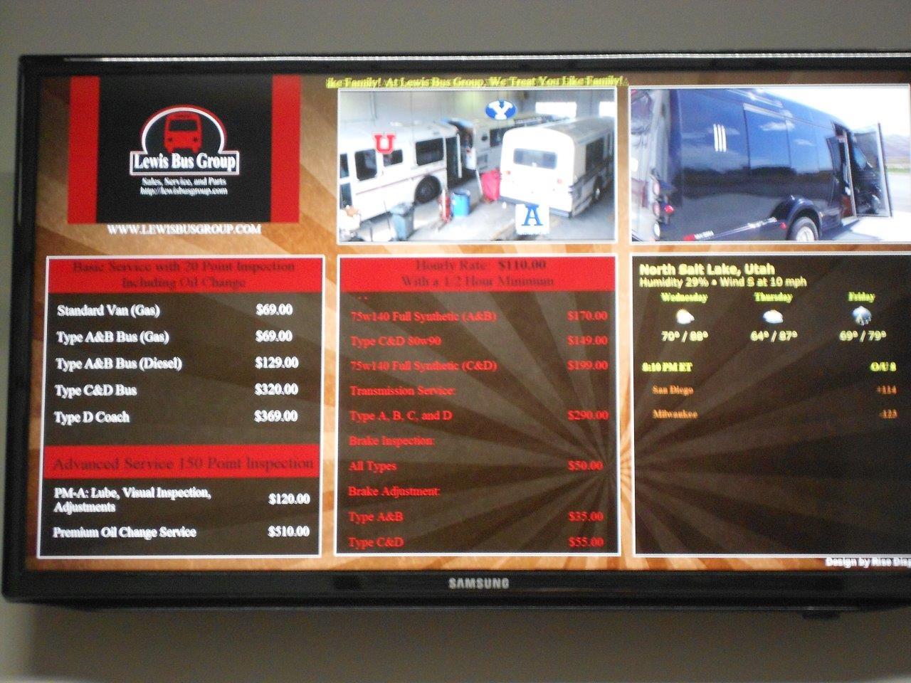 digital signage displaying pricing 