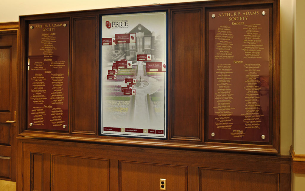 Example of Digital Signage at OU Price College of Business
