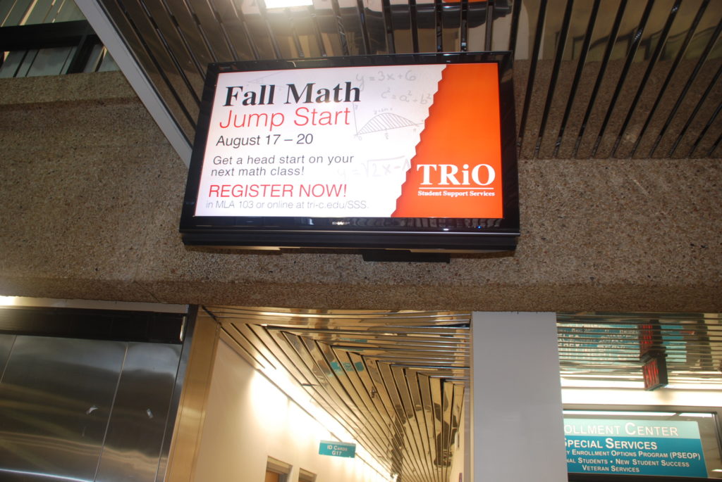 example of digital signage within campus