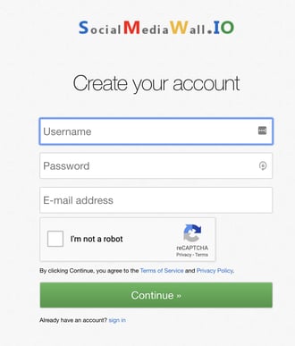 create social media wall i.o. account