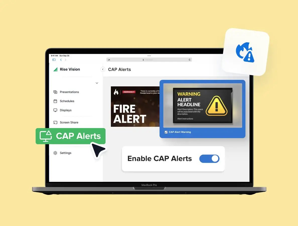 Laptop displaying CAP alerts