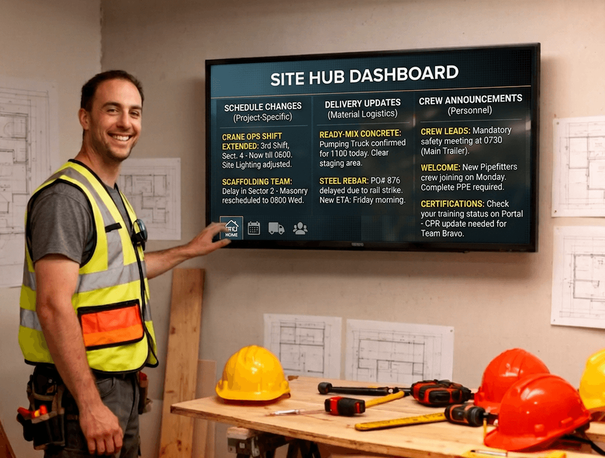 Job site announcement