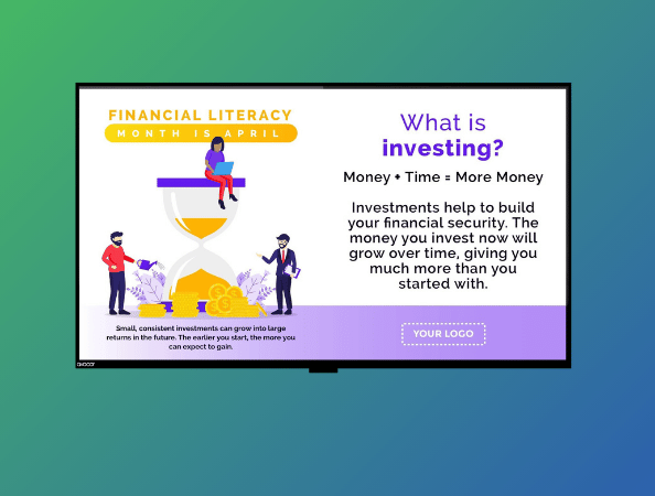 Financial Literacy digital signage template