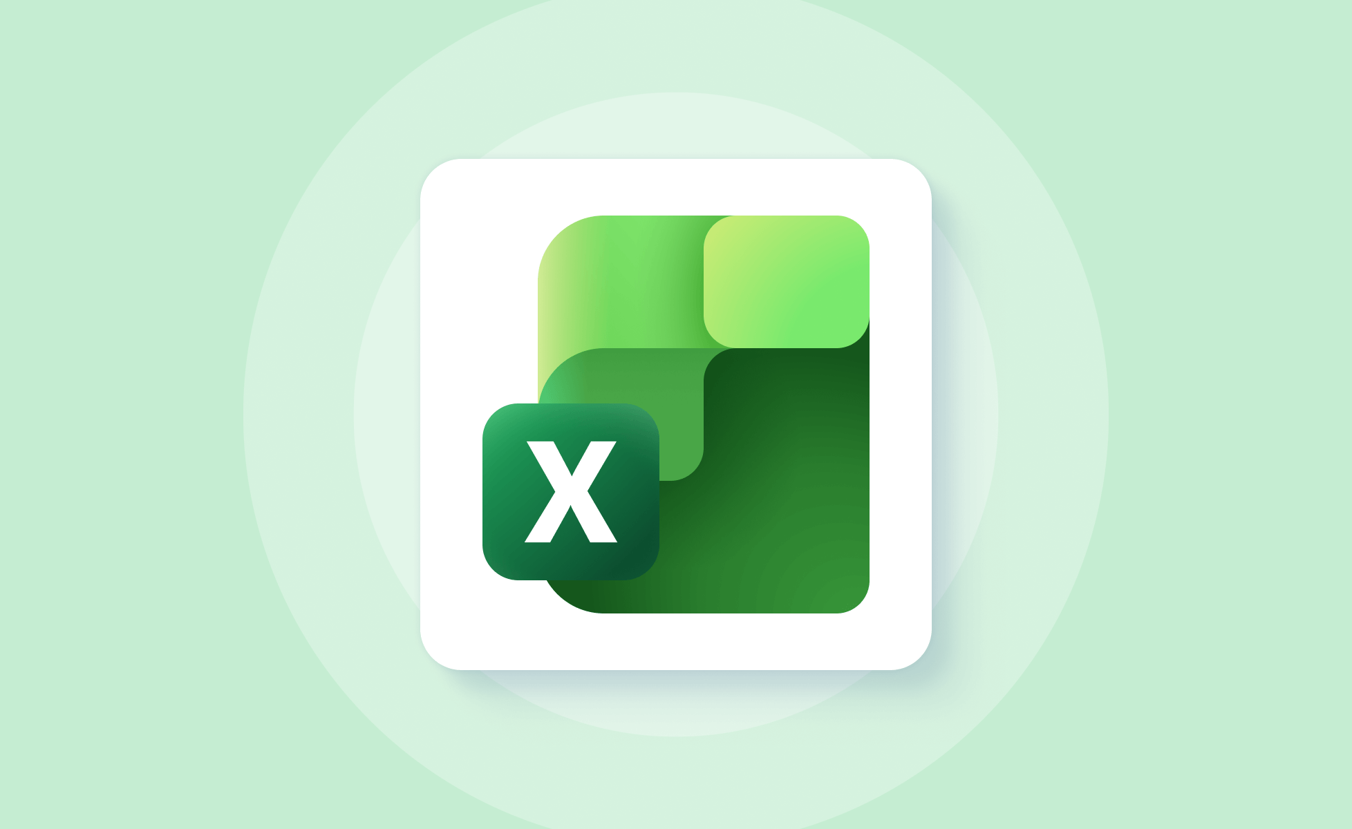 Microsoft Excel icon on green background
