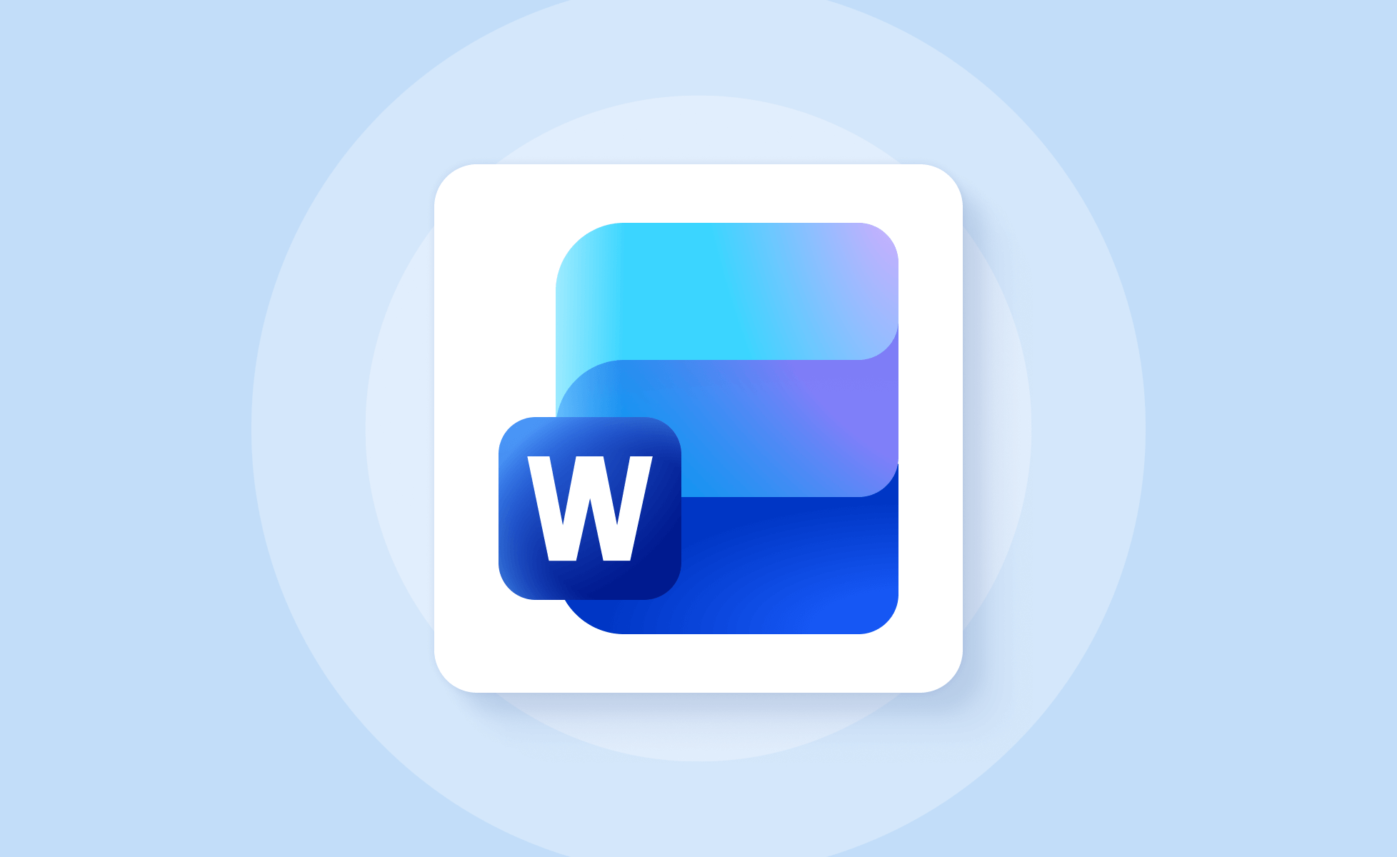 Microsoft Word icon on blue background