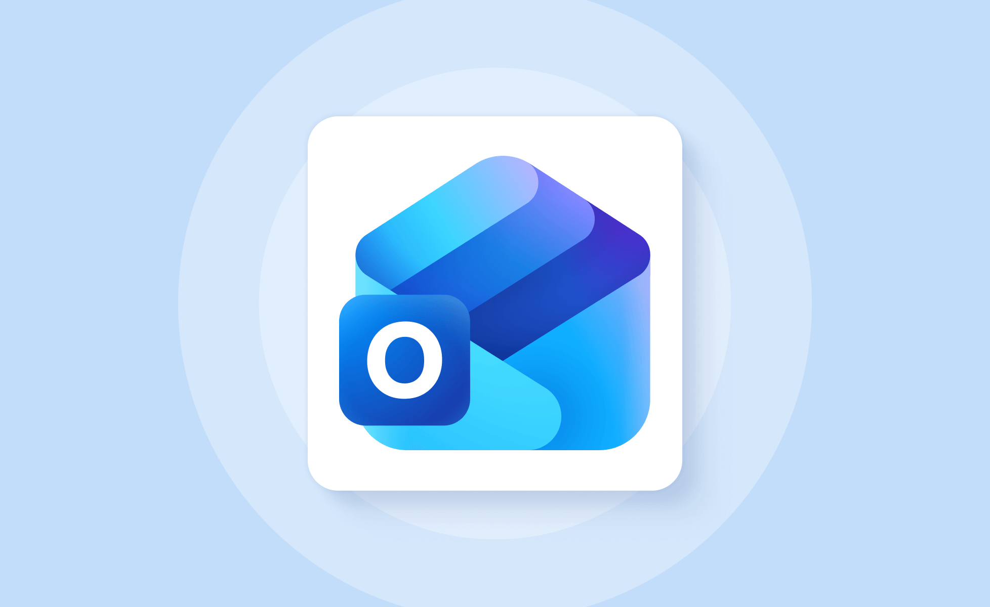 Microsoft Outlook icon on blue background