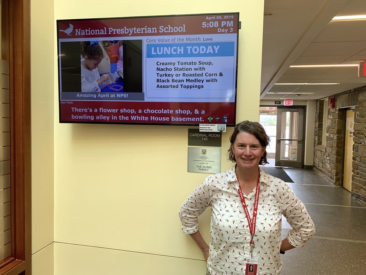 National Presbyterian School digital signage