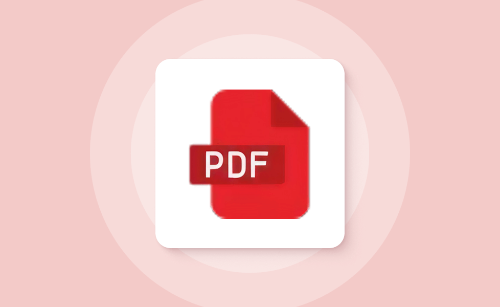 PDF icon on a red background