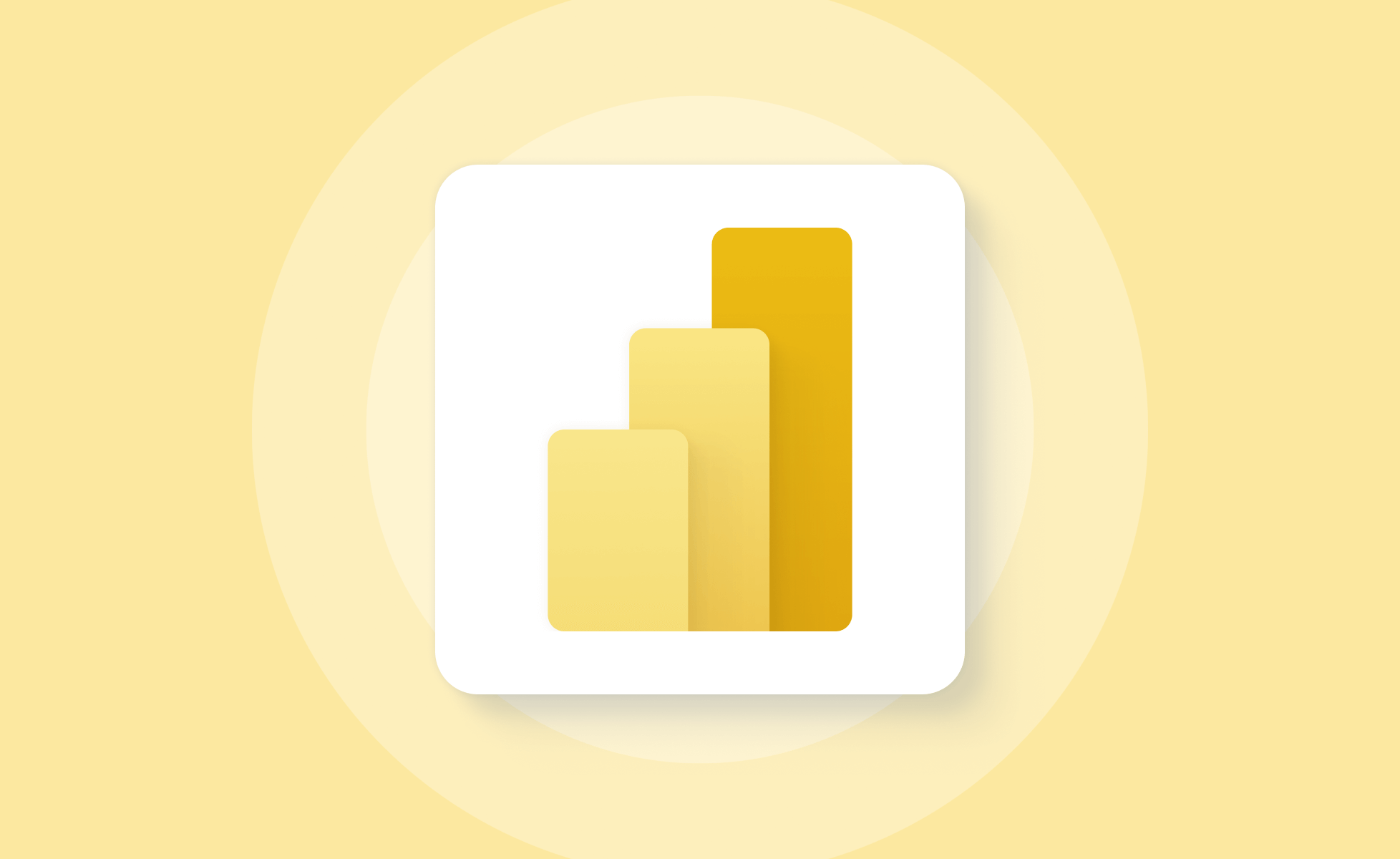 Power BI logo on yellow background