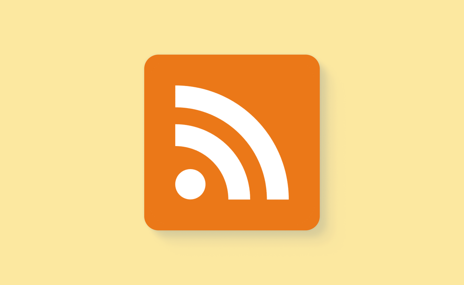 RSS Feed icon on yellow background