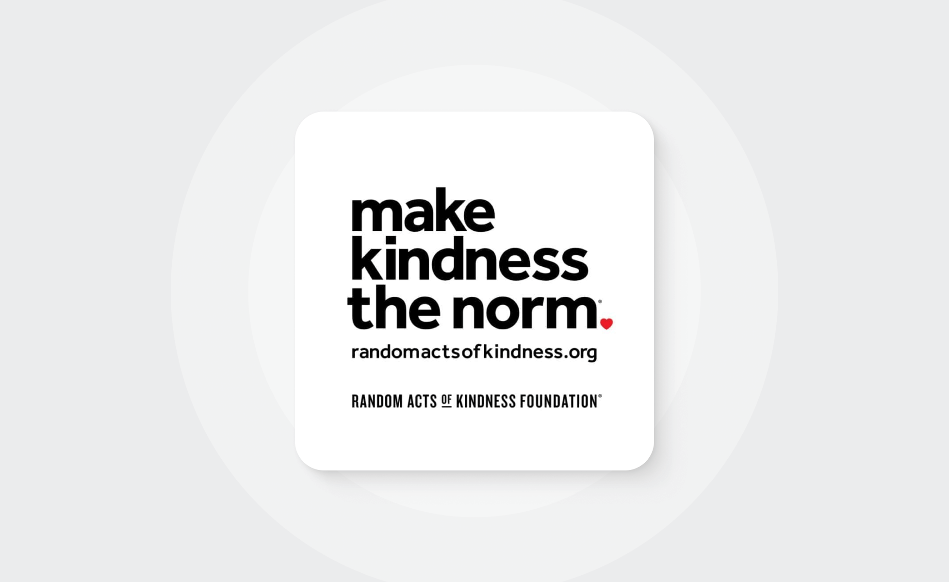 Random Acts of Kindness logo on gray background