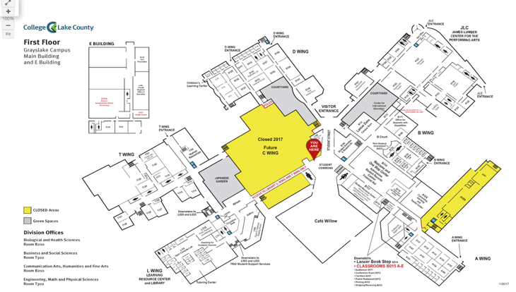 School Map with Help Desk Location digital signage