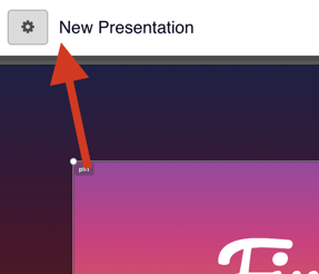 Click new presentation gear icon