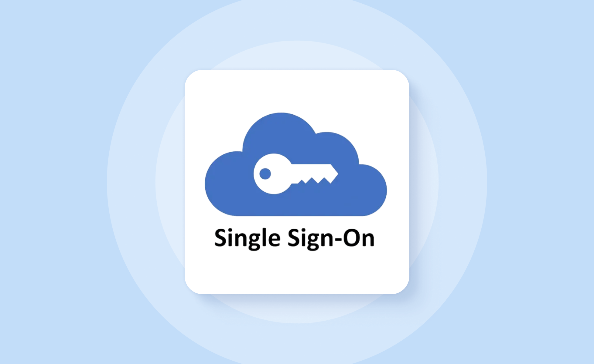 Single Sign-On icon on blue background