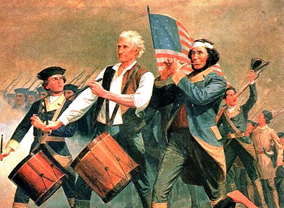 Spirit of 76 painting depicting early 4th of july celebration